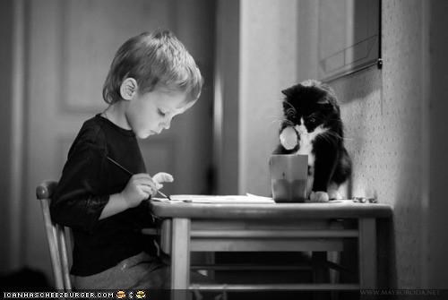 Cyoot Kitteh of teh Day: Ai Halpz U Wiff Ur Art Projekt!