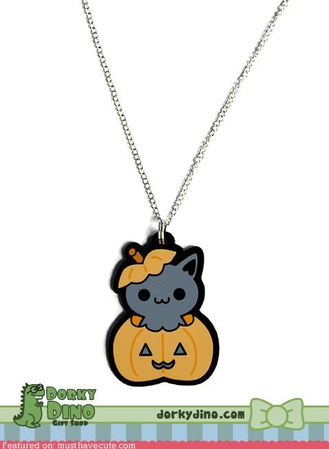 Halloween Kitty Necklace