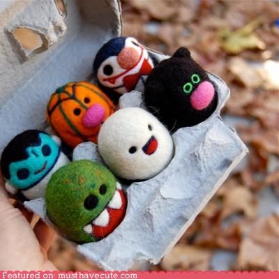 Felted Halloween Eggs