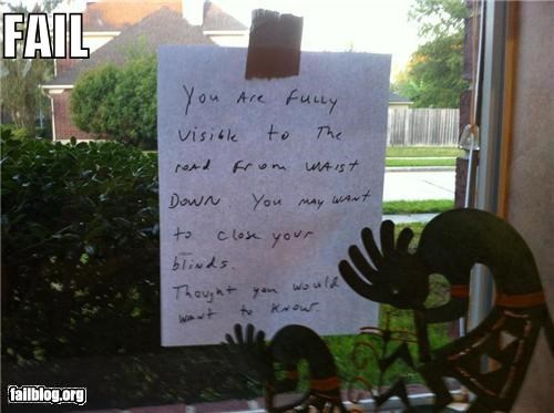 Giving Your Neighbors a Show FAIL