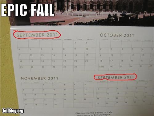 Monthly Calendar FAIL