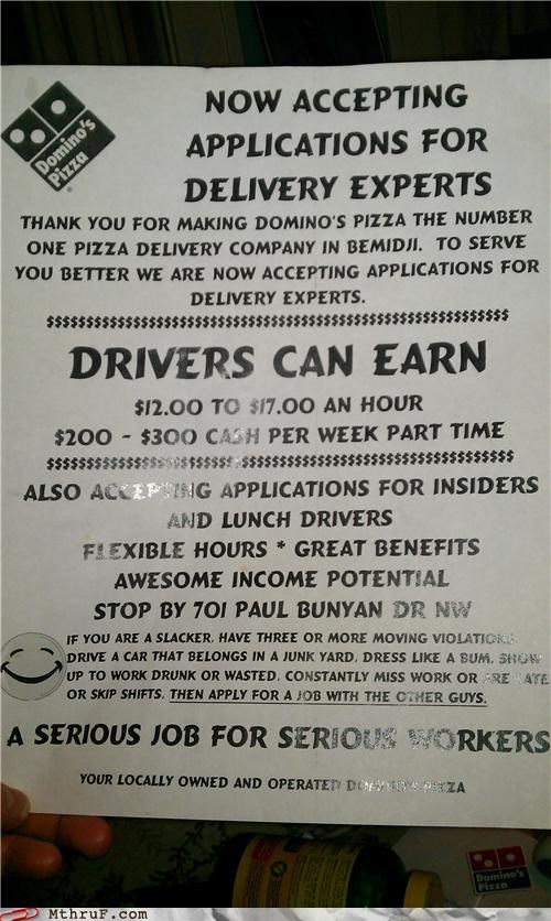 When I Think "Serious," I Think "Underpaid Teenage Pizza Delivery"