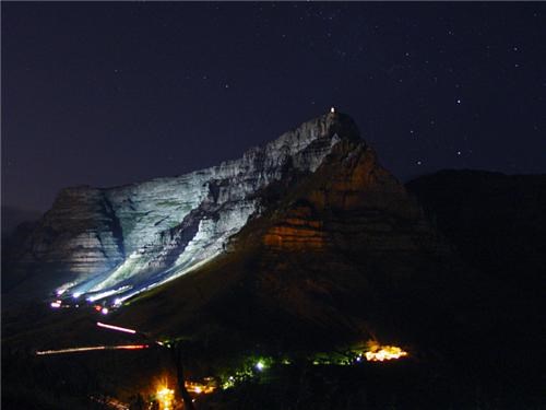 Table Mountain with the Southern Cross to the Right, Cape Town, South Africa