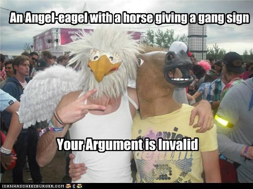 An Angel-eagel with a horse giving a gang sign