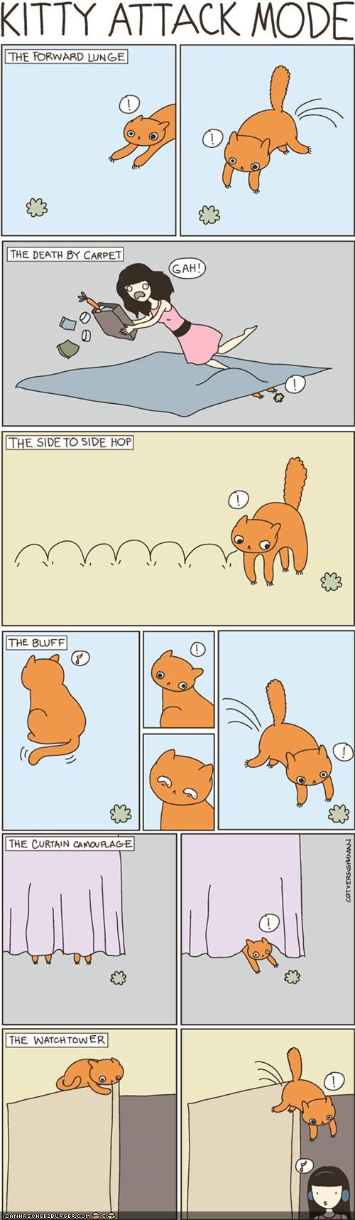 Kitteh Komic of teh Day: Kitty Attack Mode