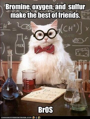 (Florine+oxygen)'+(Sulfur+holmium)',+(Bromine+Oxygen)= FO' SHo', BrO.