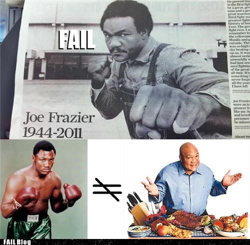 Sports FAILure: Hong Kong Paper Pays Tribute To Joe Frazier With Picture Of George Foreman