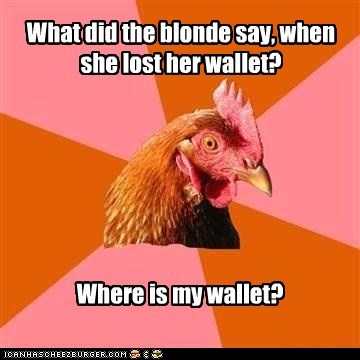 Anti-Joke Chicken: It Was in Her Purse the Whole Time