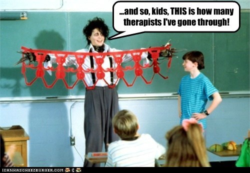 ...and so, kids, THIS is how many therapists I've gone through!