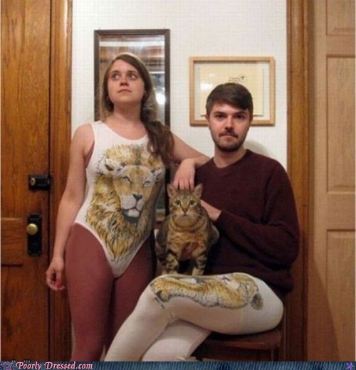 Looks like the cat's the only embarrassed on in the photo