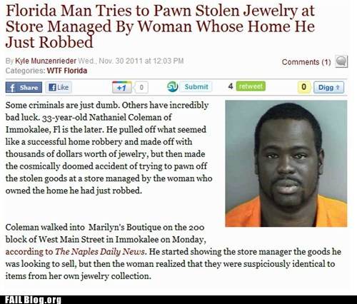 Probably Bad News: He Was Just Trying To Return Them... For Profit