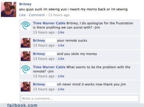 Failbook: Britney vs. Customer Service