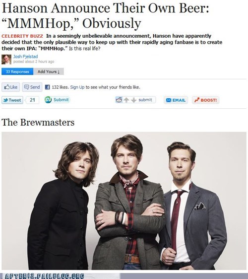 Hanson Makes Their Own Beer, Names It Literally The First Thing They Thought Of