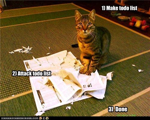 1) make todo list