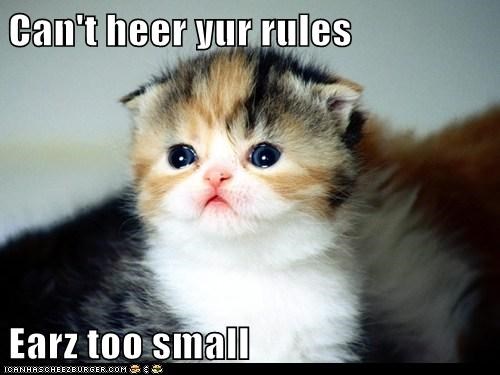 Can't heer yur rules