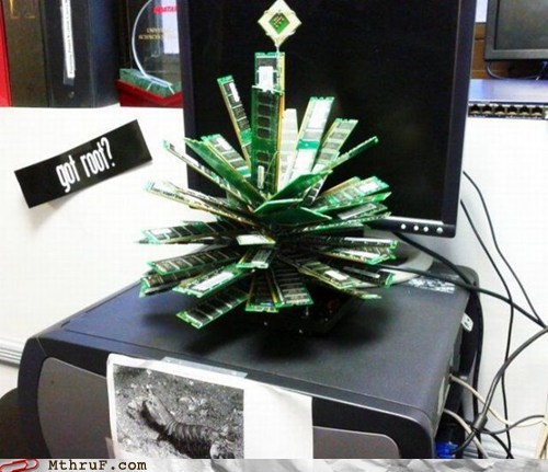 We couldn't afford a tree this year, so we stripped all the old servers down instead