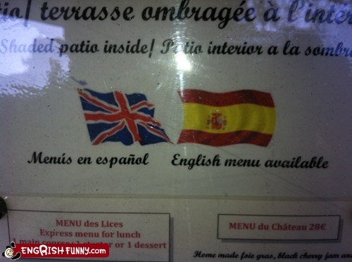 Menu in inglés?