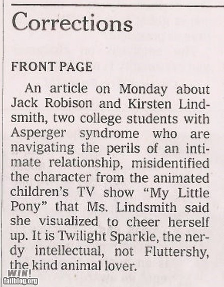 New York Times Correction WIN
