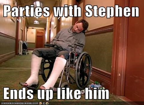 Parties with Stephen  Ends up like him