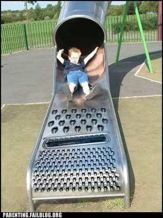 Parenting Fails: The inventor of the "Cheese Grater" slide was a cruel, cruel man