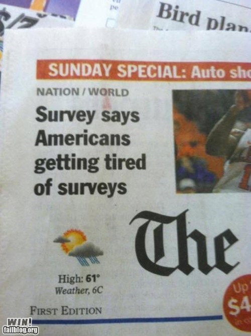 Completely Relevant News: Can We Get the Poll Numbers on That?