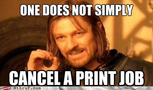 Monday Thru Friday: Only after you print 17 half pages will you be allowed to cancel