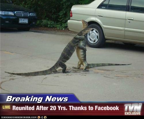 Breaking News - Reunited After 20 Yrs. Thanks to Facebook