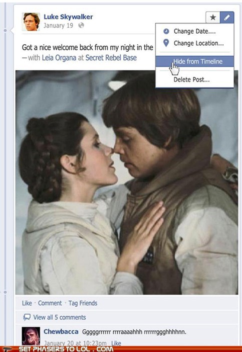 Luke Cleans Up his Facebook Page