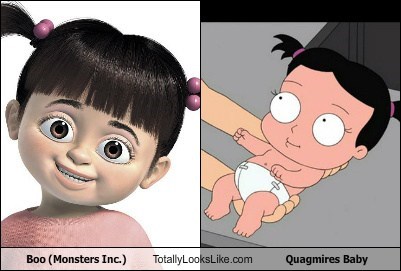 Boo (Monsters Inc.) Totally Looks Like Quagmire's Baby (Family Guy)
