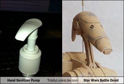 Hand Sanitizer Pump Totally Looks Like Star Wars Battle Droid