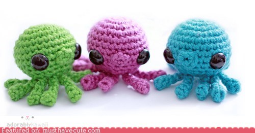 Tiny Amigurumi Octopuses
