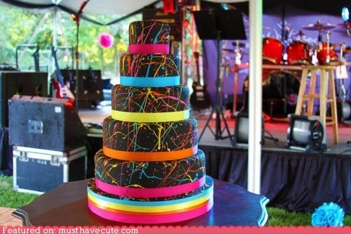 Epicute:  Neon Paint Splatter Cake
