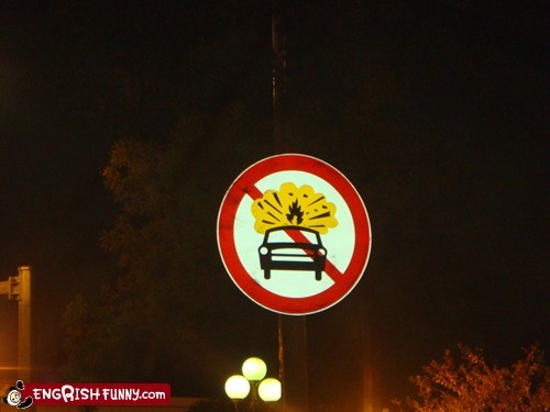 No bonfire allowed on top of car