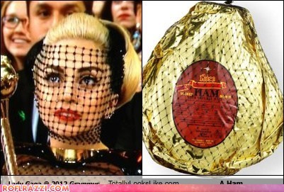 Lady Gaga @ 2012 Grammy Awards Totally Looks Like A Ham
