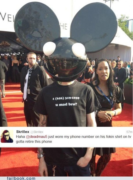 Failbook: Deadmau5 - 1, Skrillex - 0