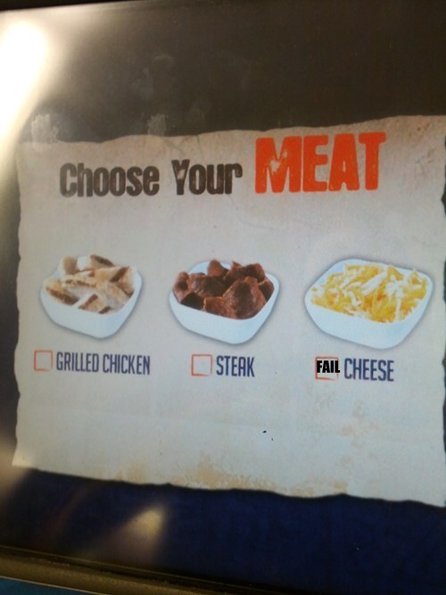 Vegetarian Option FAIL