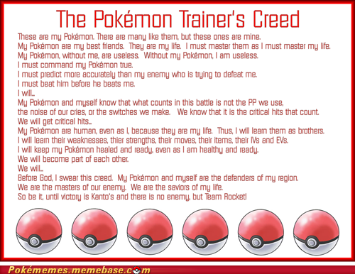 The Pokémon Trainer's Creed