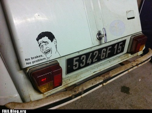 French Car? Brakes Not Mandatory.