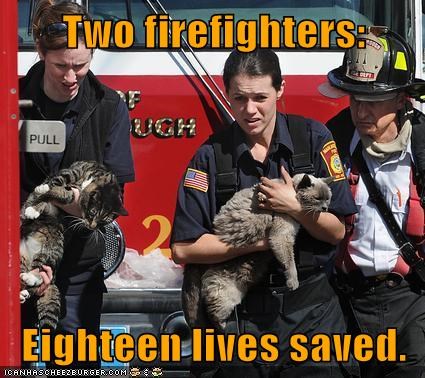 Two firefighters: