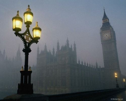 Fog at Dusk, London, England