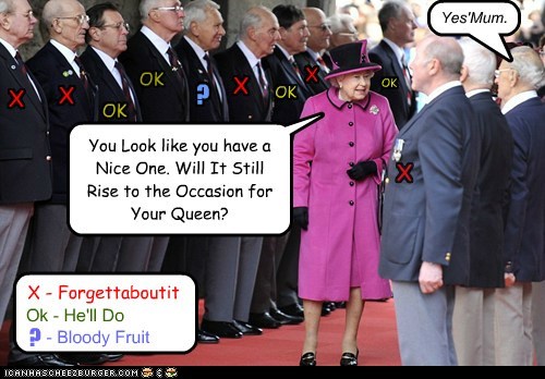 The Queen Reviewing the Possible Suitors for the Annual Airing Out of the Royal Bush