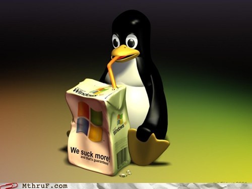 Linux Penguin Develops A Drinking Problem