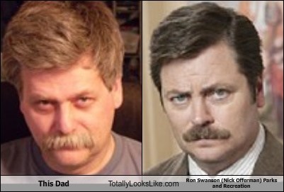 This Dad Totally Looks Like Ron Swanson (Nick Offerman) Parks and Recreation