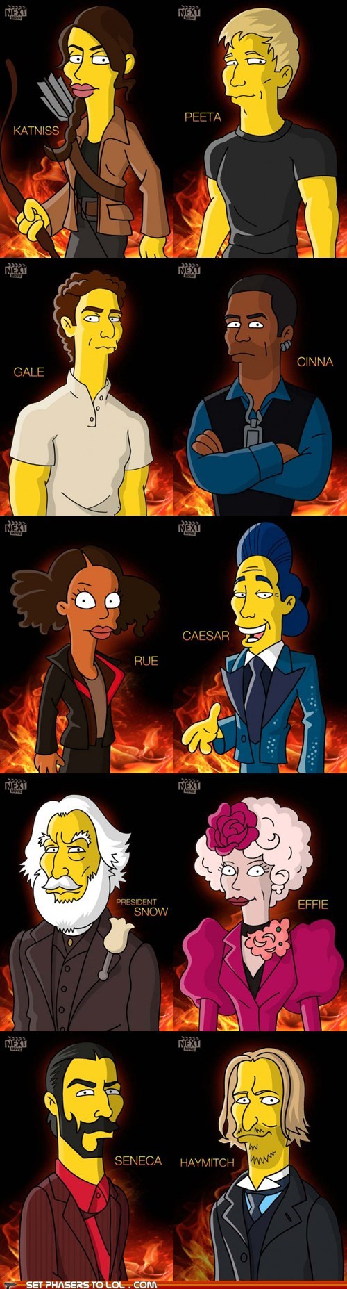 The Hunger Games Characters as Simpsons
