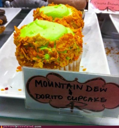 Mountain Dew & Dorito Cupcakes