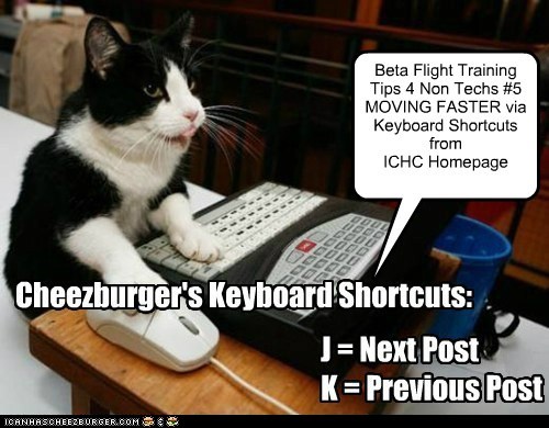 Beta Flight Training: Tips 4 Non Techs FAZTER MOVIN Keyboard Shortcuts from ICHC HomePage