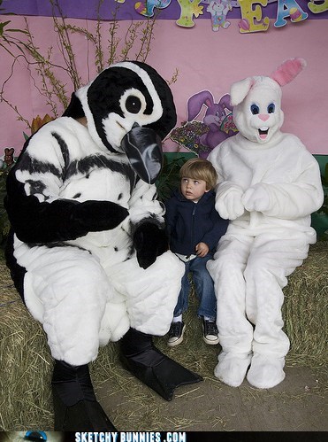 Sketchy Bunnies: The Penguin Is Just A Distraction, Son. Never Take Your Eyes Off the Bunny!