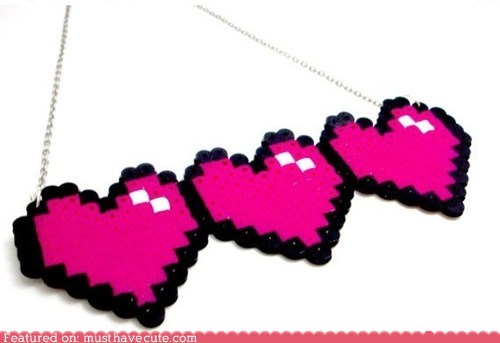 8 Bit Heart Necklace