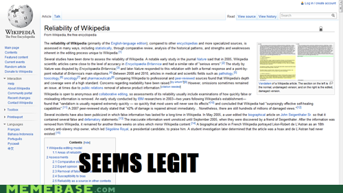 Wikipedia, Not Credible? PROOF ACQUIRED.