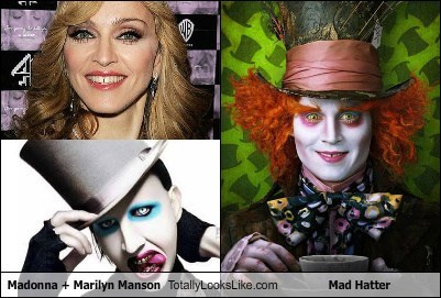Madonna + Marilyn Manson Totally Looks Like Mad Hatter (Johnny Depp)